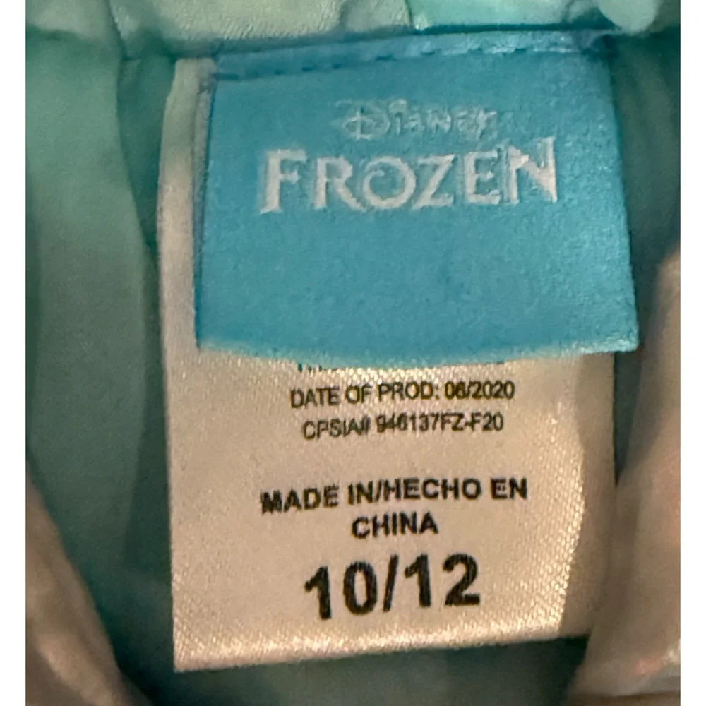 Disney Frozen Vest Girls Size 10 12 Silver Shimmer Hood Zip Up Puffer Vest Elsa